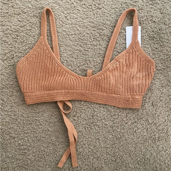 Tops - Petaluma Tan Knit Bralette